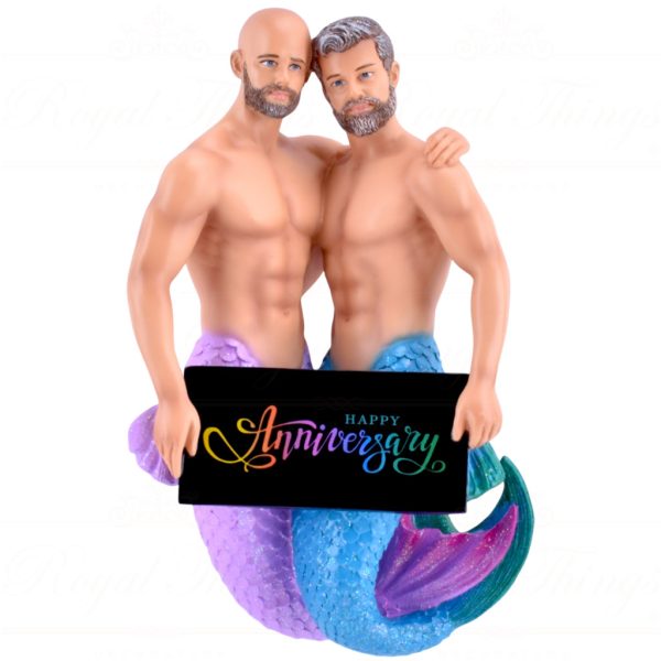 55 55435 December Diamonds Gay Christmas Ornaments Happy Anniversary Mermen Multi