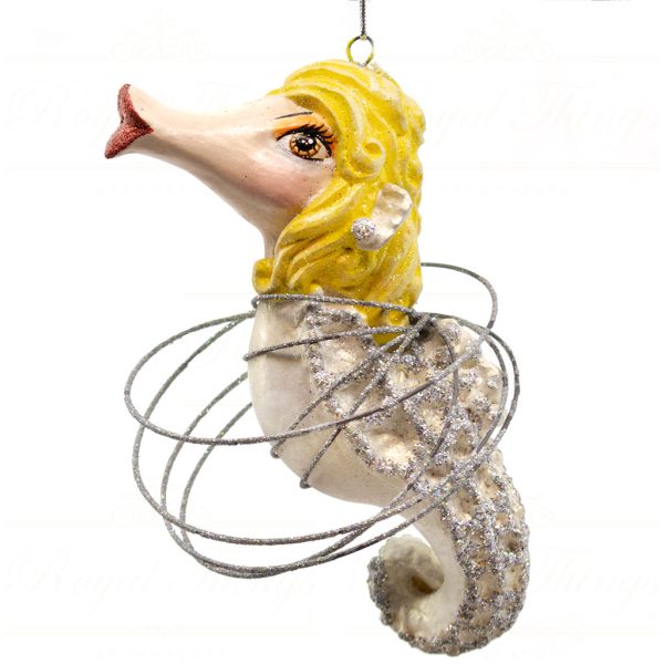 B 10266 Goodwill Christmas Ornaments Crazy Concert Lady Gaga Cosmic Seahorse Ornament Purple Pink Yellow Detail2