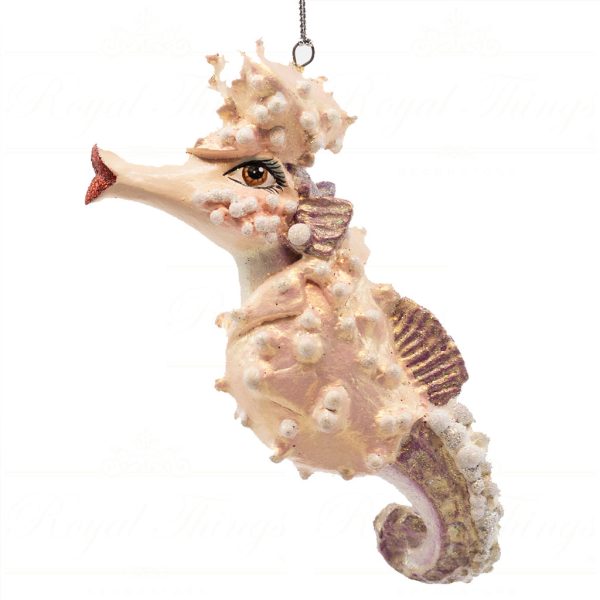 B 10304 Goodwill Christmas Ornaments Crazy Concert Lady Gaga Leather Seahorse Ornament Blue Pink Purple Detail1