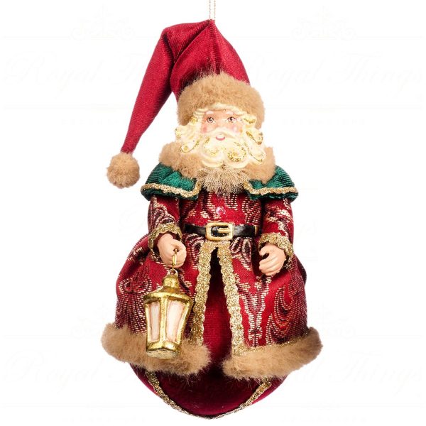 B 86006 Goodwill Christmas Ornaments Song For Season Santa On Ball Ornament Burgundy Gold A