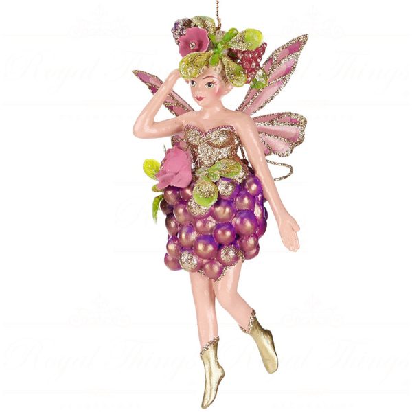B 87261 Goodwill Christmas Ornaments Banquet Grape Fairy Ornament Green Pink Vari B