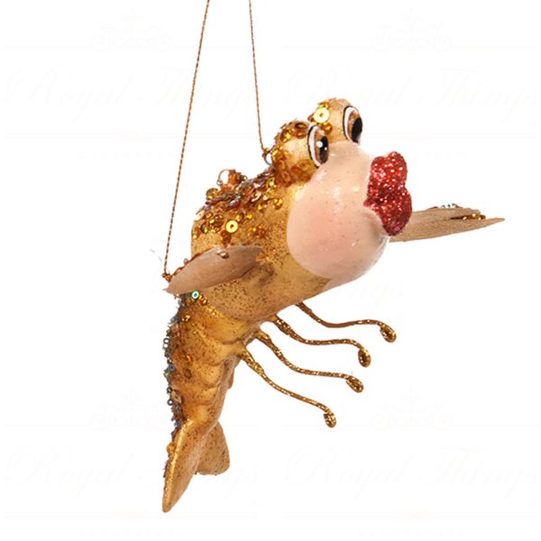 B 98210 Goodwill Christmas Ornaments Glamour Diva Lobster Ornament Green Gold Blue Detail2