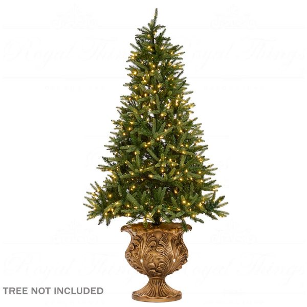 D 42380 Goodwill Christmas Decorative Items Jewel Acanthus Pot Tree Stand Gold Copper