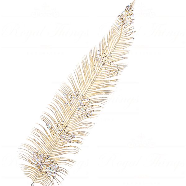 Fl 18720 Goodwill Christmas Decorative Items Metallic Sequin Plume Fern Stem Branches Stems 