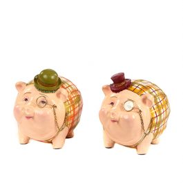 Goodwill Christmas ambiance Gentlemen Piggy Bank creme orange B95167