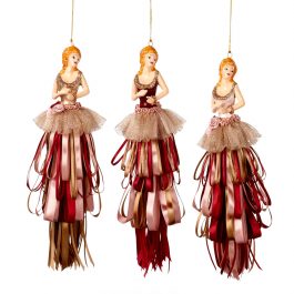Goodwill Christmas ornament burgundy creme gold B96501