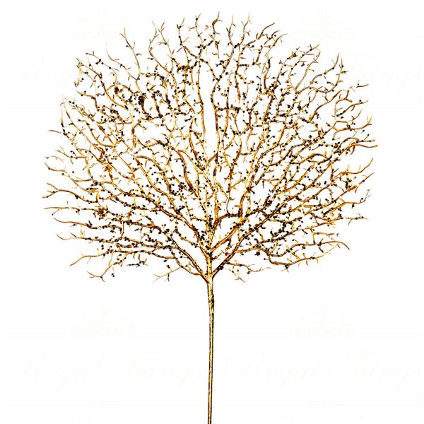 Goodwill Christmas Flowers Branches Glitter Coral Stem Gold Ff 99301