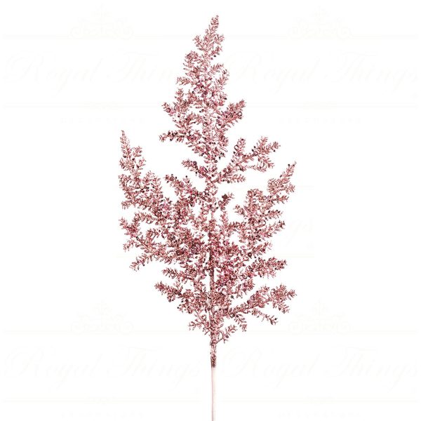 Goodwill Christmas Flowers Branches Sequin Glitter Pine Stem Pink Ff 99314