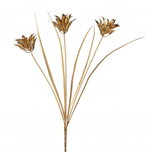 Goodwill Christmas Flowers Branches Metallic Flower Burst Stem Gold Fl 18410