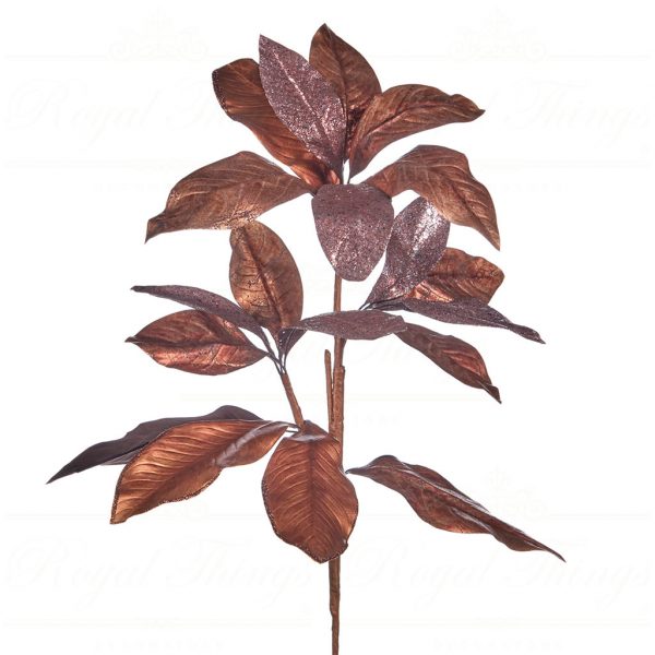 Goodwill Christmas Flowers Branches Metallic Magnolia Leaf Stem Brown Bronze Sp 20240
