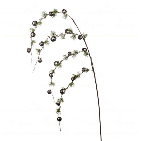 Goodwill Christmas Flowers Branches Snowy Hanging Bell Pine Stem Green White Sp 20592