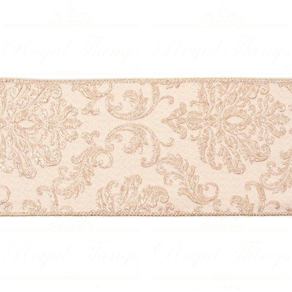 Goodwill Christmas Wired Ribbons Jacquard Ribbon Cream Gold L 34218