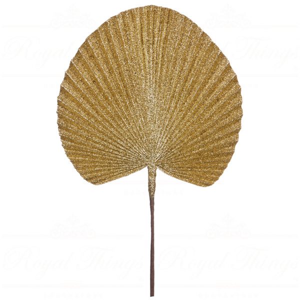 Goodwill Flowers Branches Gold Glitter Fan Leaf Stem Fl 18314
