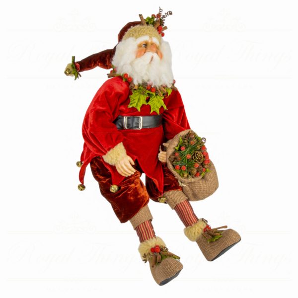Goodwill Heritage Collectible Dolls Woodland Berry Santa Red Brown Green Gw 24002 Side