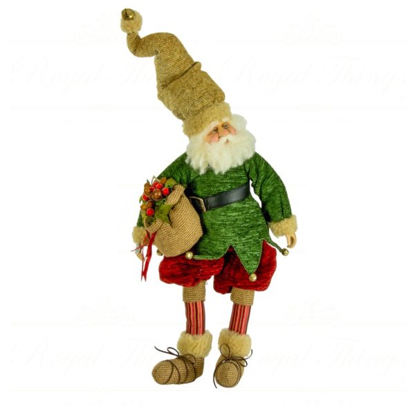 J 70217 Goodwill Christmas Dolls The Old Fashioned Santa Doll Red Green Brown Vari Green