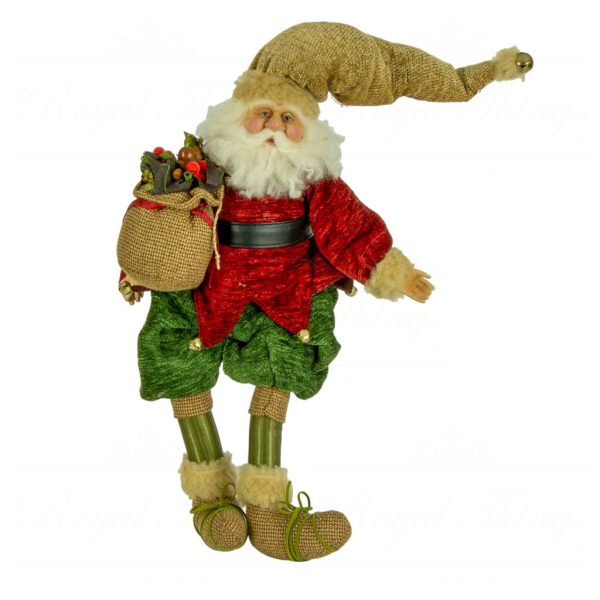 J 70217 Goodwill Christmas Dolls The Old Fashioned Santa Doll Red Green Brown Vari Red