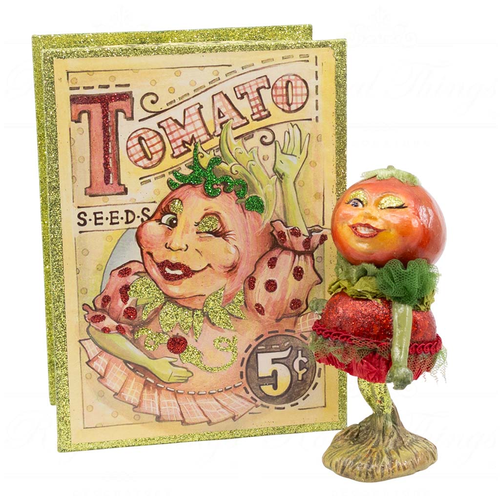 KC 05 12733 katherines collection christmas decorative items veggies seed box green cream orange red vari red Kc 05 12733 Katherines Collection Christmas Decorative Items Veggies Seed Box Green Cream Orange Red Vari Red