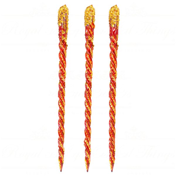 Kc 10 21189 Katherine S Collection Christmas Heritage Ornament Regal Red Icicle Red Gold