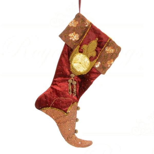Kc 99 11068 Katherine S Collection Christmas Stockings Duke Crest Stocking Burgundy Brown Gold