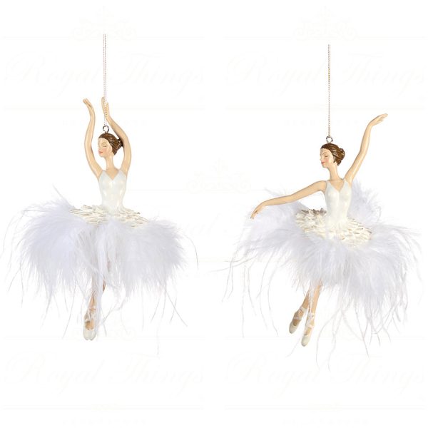 Lex 10000 Goodwill Christmas Ornaments Fluffy Ballerina Ornament White