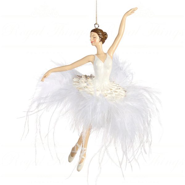 Lex 10000 Goodwill Christmas Ornaments Fluffy Ballerina Ornament White Halfopen