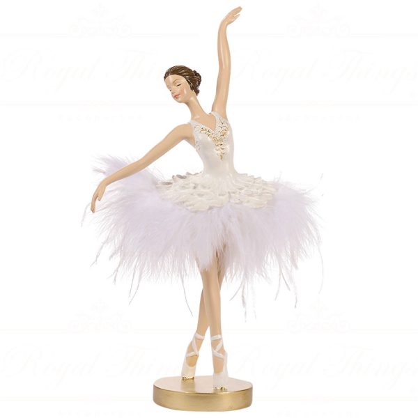 Lex 10003 Goodwill Christmas Decorative Items Fluffy Ballerina Tabletop White Gold Vari Halfopen