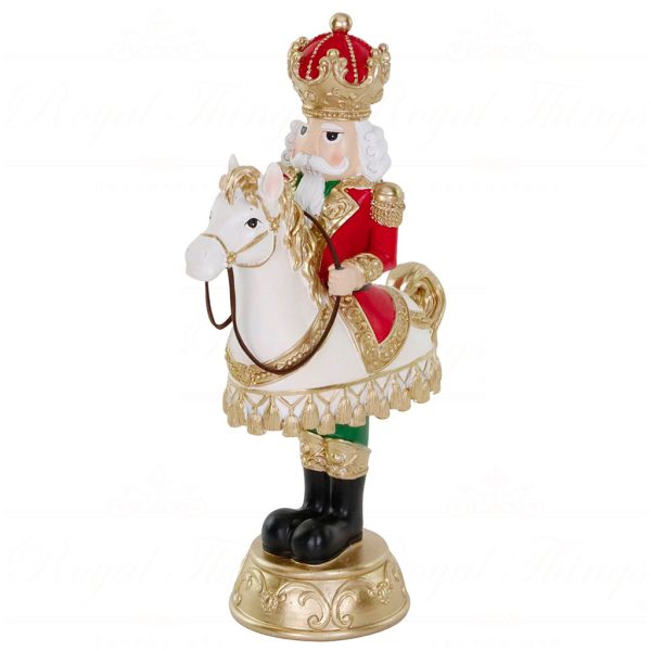 Lex 10023 Goodwill Christmas Decorative Items Nutcracker With Toy Horse Tabletop Cream Red Gold