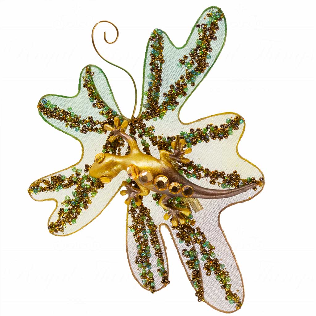 MO 95240 goodwill christmas ornaments lizard on leaf on clip green gold vari gold Mo 95240 Goodwill Christmas Ornaments Lizard On Leaf On Clip Green Gold Vari Gold