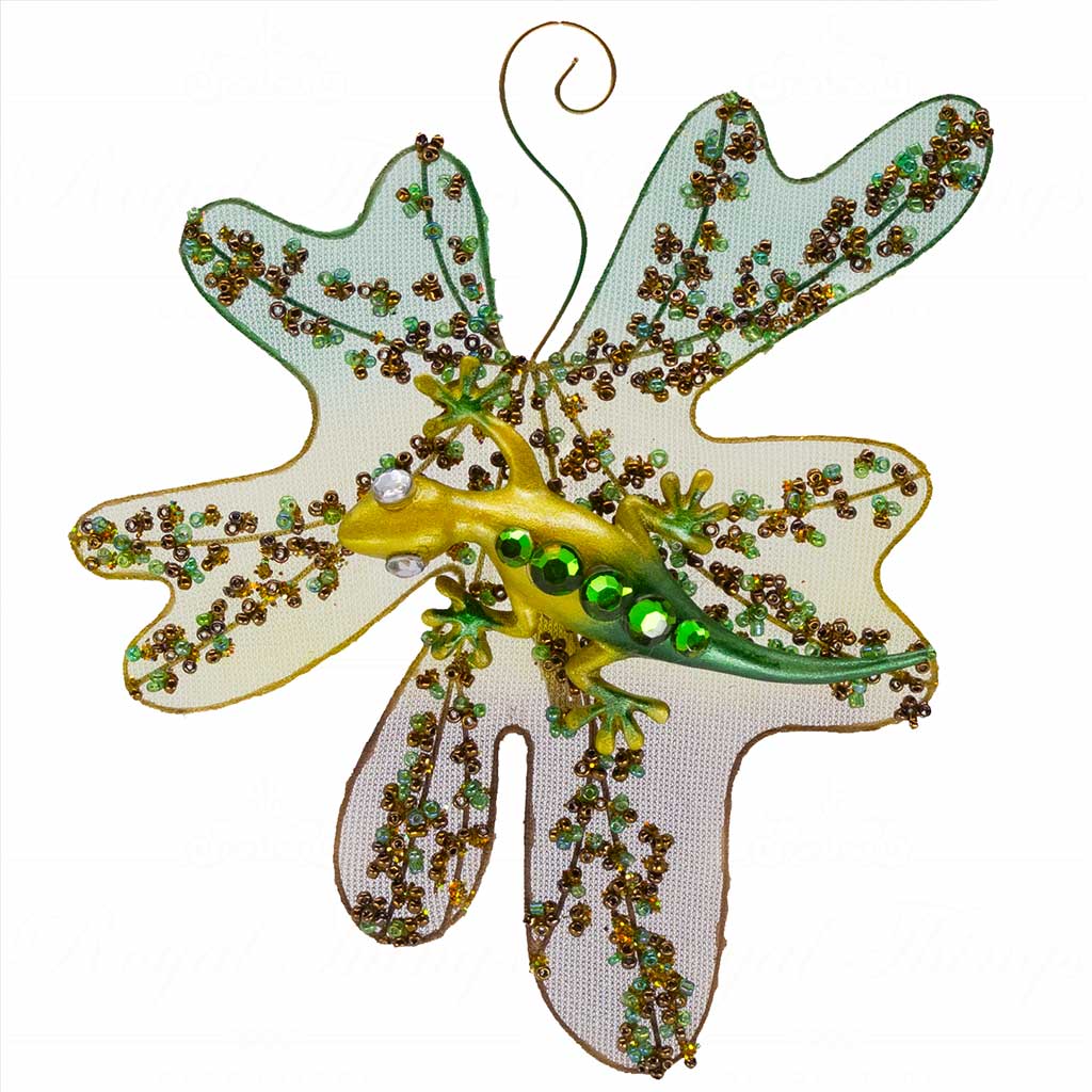MO 95240 goodwill christmas ornaments lizard on leaf on clip green gold vari green Mo 95240 Goodwill Christmas Ornaments Lizard On Leaf On Clip Green Gold Vari Green