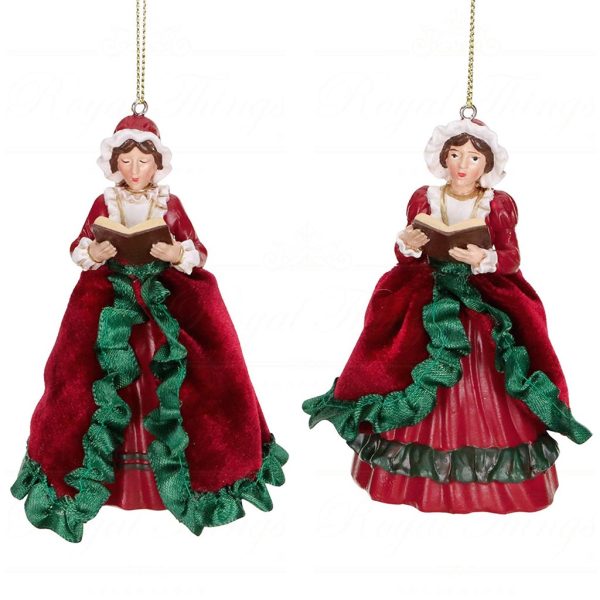 Mo 96610 Goodwill Christmas Ornaments Fabric Carol Singer Ornament Red Green