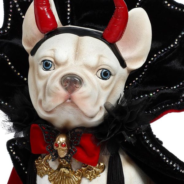 Mr 51 58440 Mark Roberts Christmas Decorative Items Bat Bulldog Tabletop Black Closeup