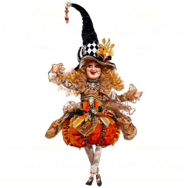 Mr 51 64000 Mark Roberts Halloween Dolls Small Pumpkin Pie Witch Doll Orange Black