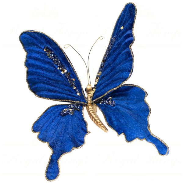 Sp 20708 Goodwill Christmas Ornaments Pagode Garden Butterfly On Clip Blue Vari Blue