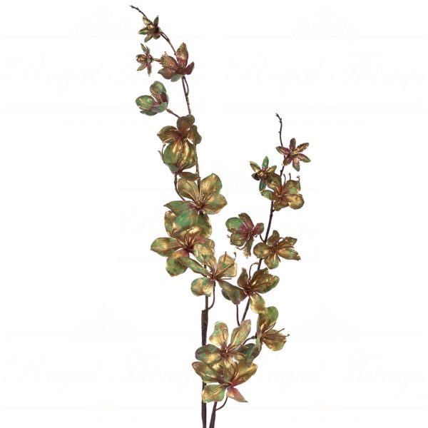 Sp 20856 Goodwill Christmas Decorative Items Metallic Apple Blossom Flower Stem Gold Branches Stems