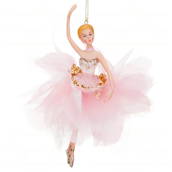 Tr 18123 Goodwill Christmas Ornaments Fabric Petal Ballerina Ornament Light Pink Halfopen