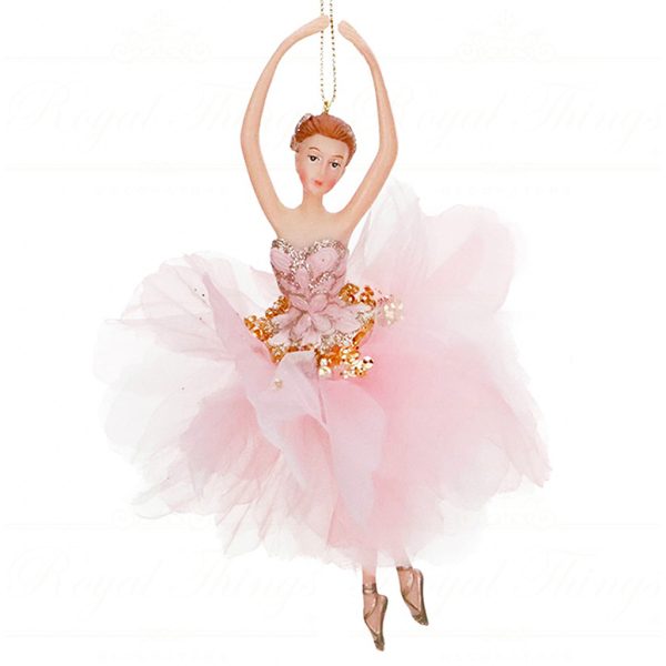 Tr 18123 Goodwill Christmas Ornaments Fabric Petal Ballerina Ornament Light Pink High