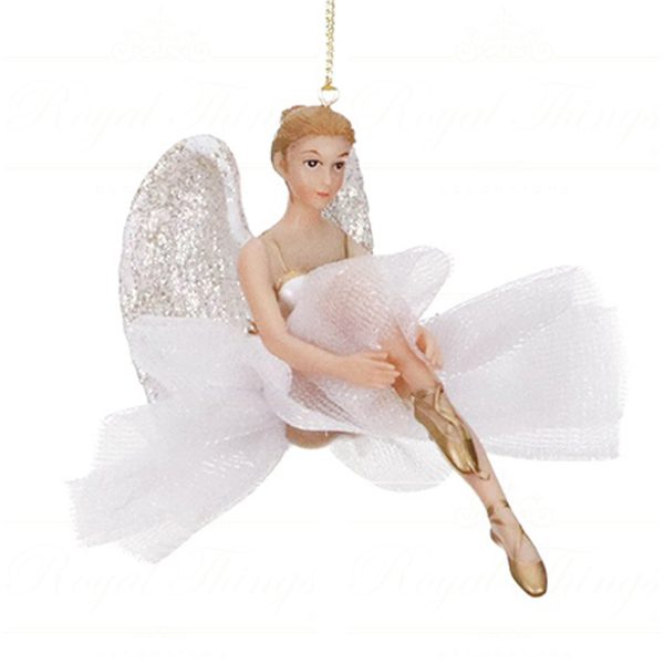 Tr 18231 Goodwill Christmas Ornaments Tulle Angel Ballerina Ornament White Closed