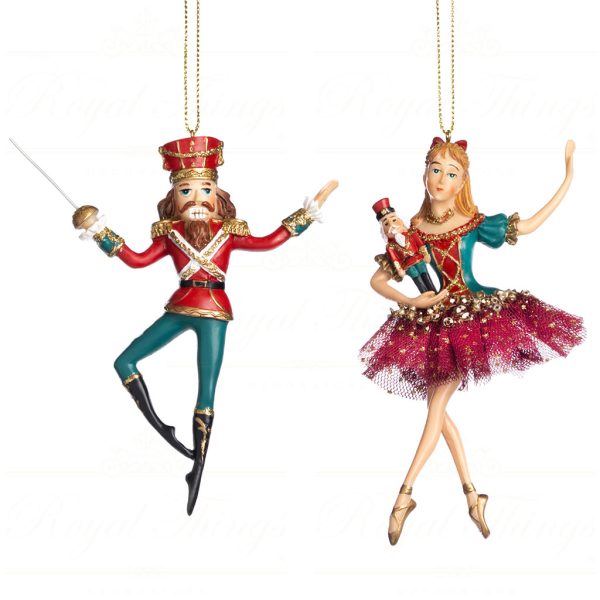 Tr 21157 Goodwill Christmas Ornaments Nutcracker Ballerina Ornament Red Green Gold