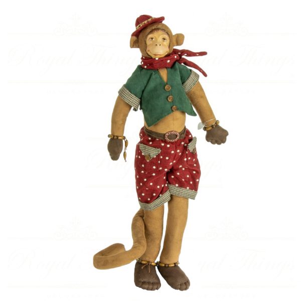 C 10400 Goodwill Animal Collectible Dolls Jungle Inspection Monkey Doll Red Green Brown