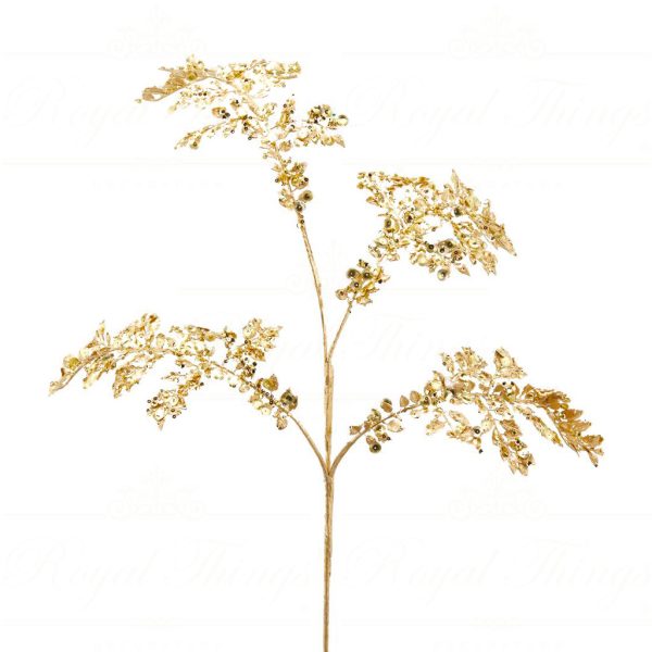 Enzo De Gasperi Christmas Branches Nandina Sequins Gold Edg B3618