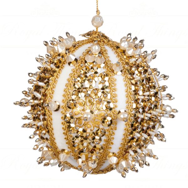 Goodwill Chirstmas Ball 3d Flower Bead Pearl Ball Gold Copper If 10148