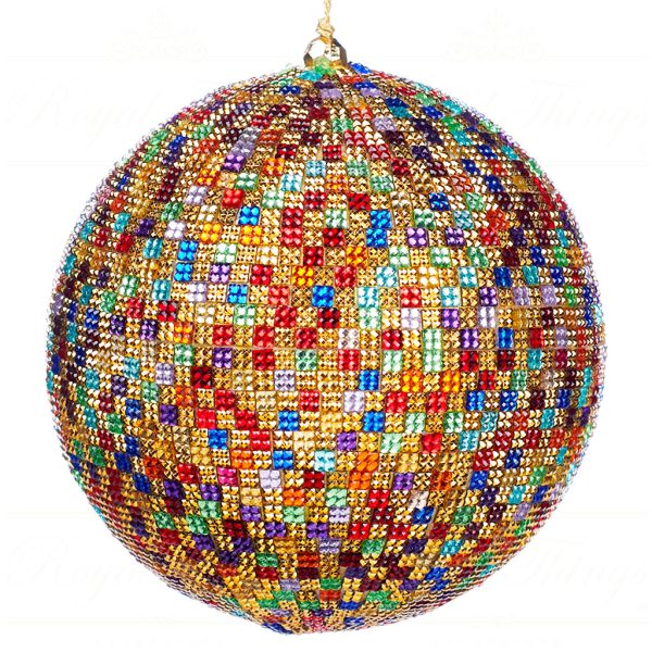 Goodwill Chirstmas Ball Bejeweled Checked Ball Multicolor L 31078