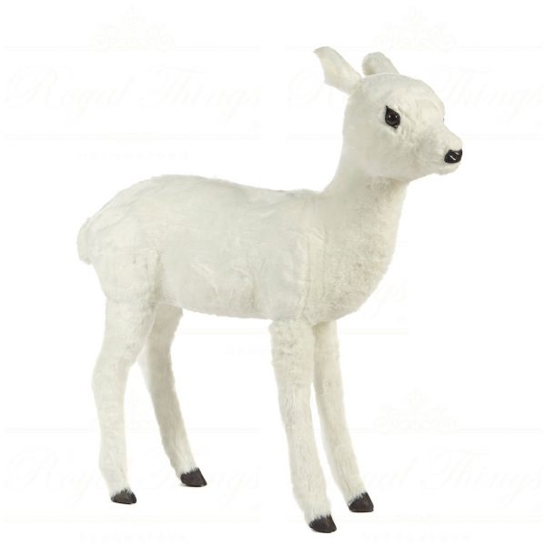 Goodwill Christmas Decorative Items Furry Baby Deer Bambi White La 10001