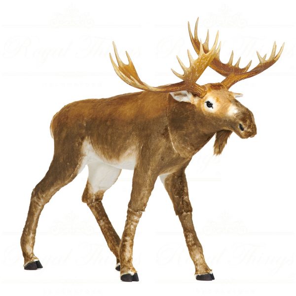 Goodwill Christmas Decorative Items Furry Moose Brown White La 10100