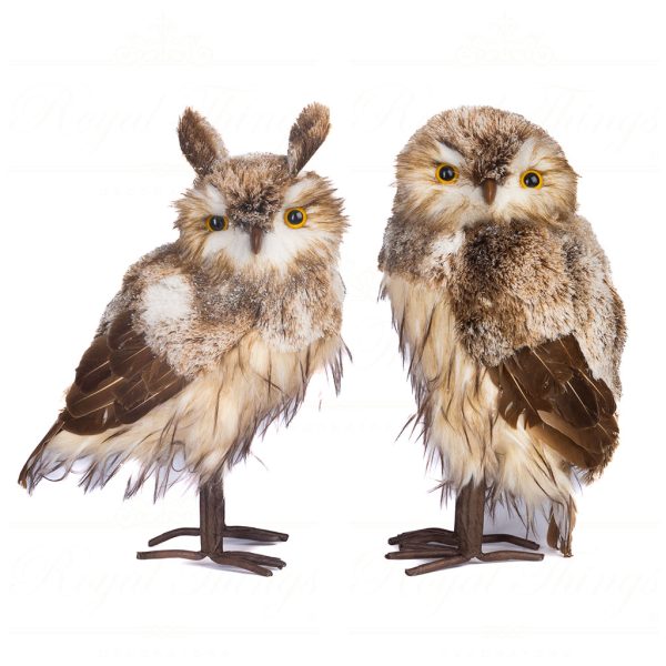 Goodwill Christmas Decorative Items Furry Owl Tabletop Brown Beige T 80035