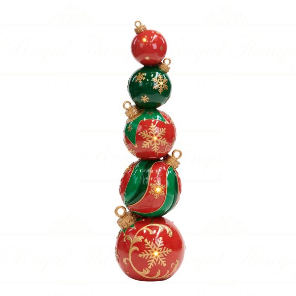 Goodwill Christmas Decorative Items Led Xmas Ball Stack Display Red Green Gold D 44166