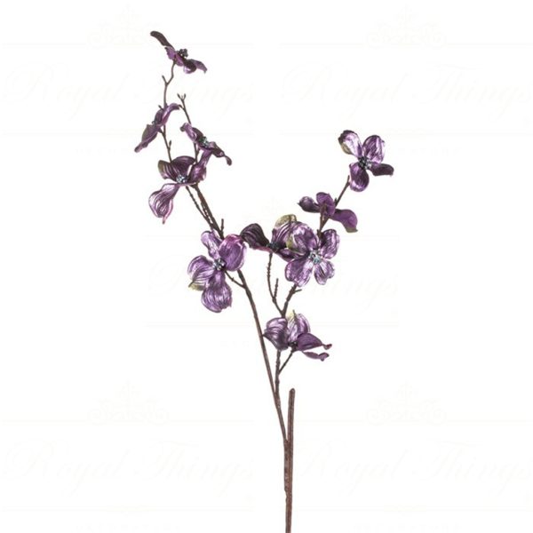 Goodwill Christmas Flowers Branches Metallic Dogwood Flower Purple Al 73360