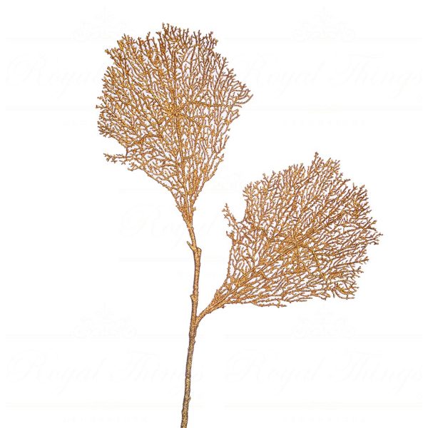 Goodwill Christmas Flowers Branches Sparkle Coral Stem Gold Al 75202