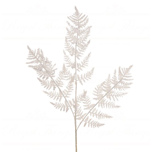 Goodwill Christmas Flowers Branches Sparkle Fern Leaf Stem White Fl 18634