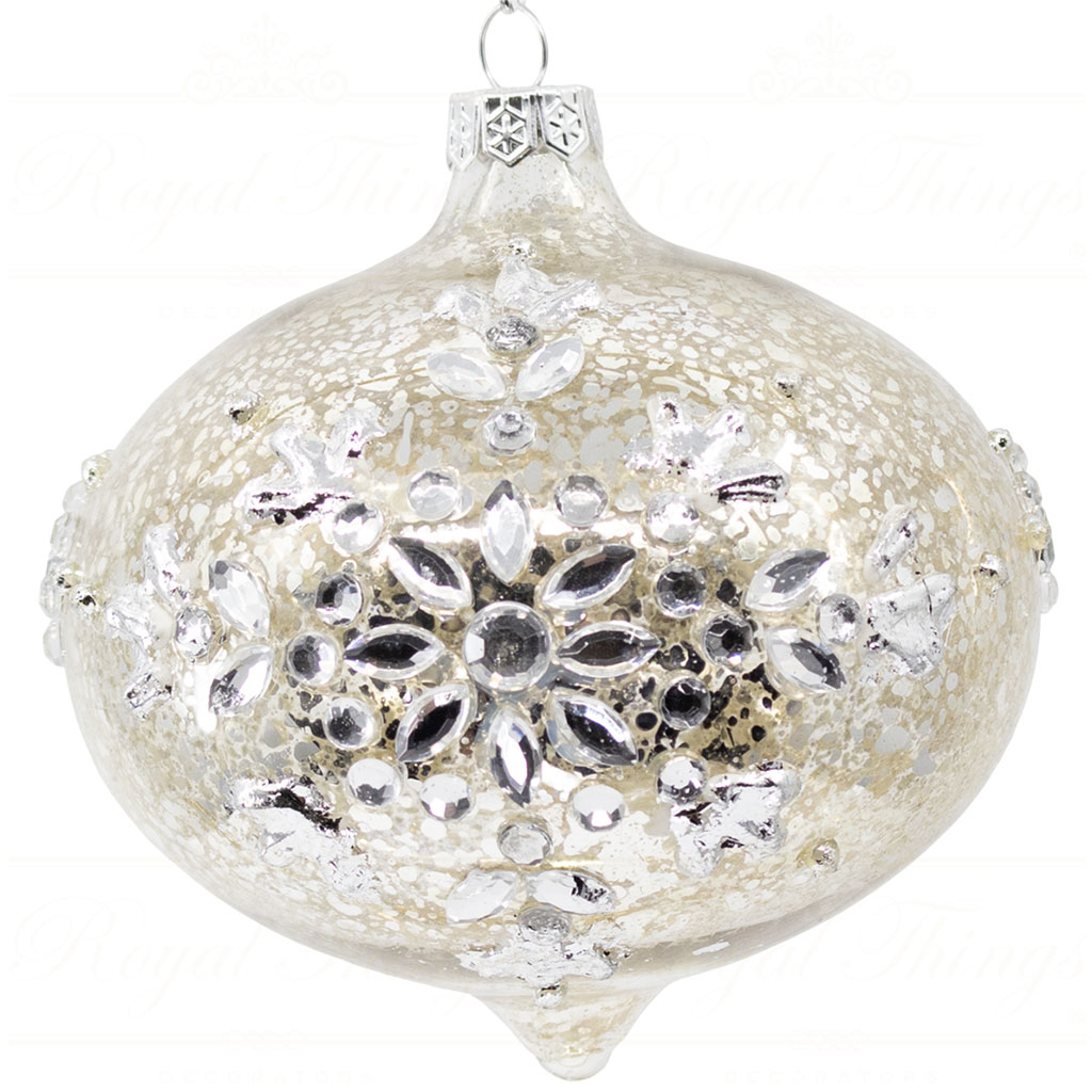 goodwill christmas glass ball juweled snowflake antique silver l 31117 onion Goodwill Christmas Glass Ball Juweled Snowflake Antique Silver L 31117 Onion